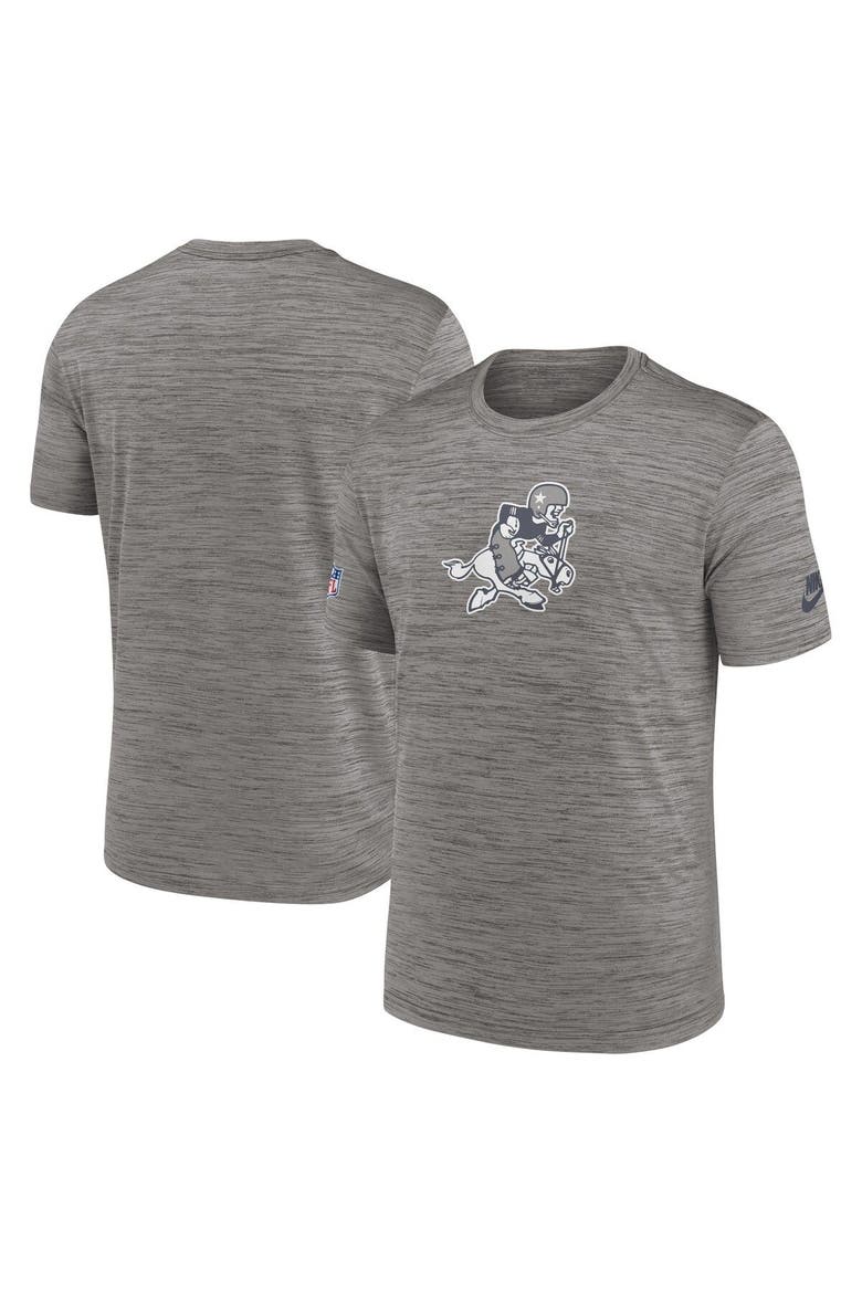 Men's Nike Heather Charcoal Dallas Cowboys 2023 Sideline Alternate Logo Performance T-Shirt, Main, color, Heather Charcoal