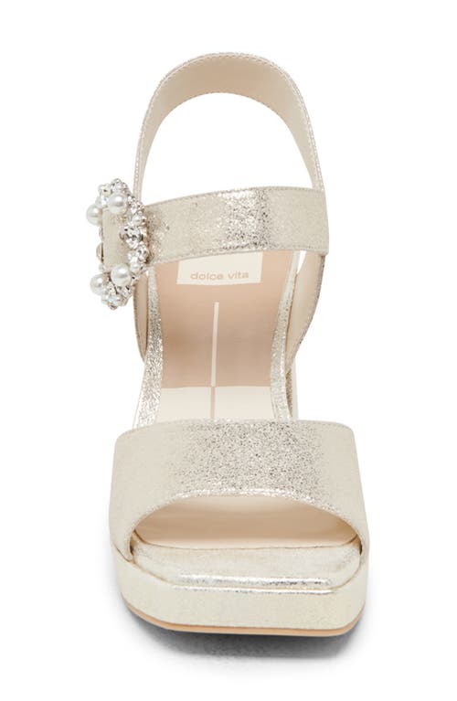 Dolce Vita Amari Platform Sandal In Light Gold Metallic Leather