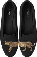 VIVAIA Round-Toe Embroidered Loafers