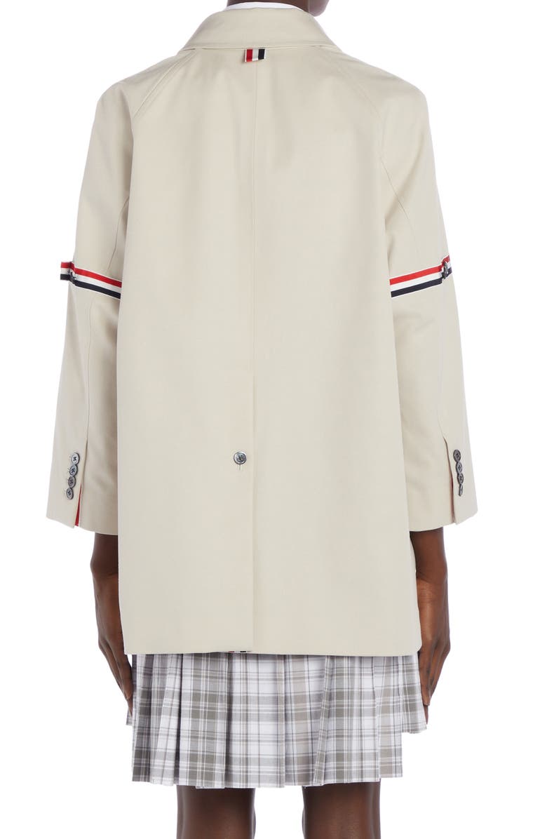 Thom Browne Armband Waterproof Twill Crop Car Coat, Alternate, color, Khaki