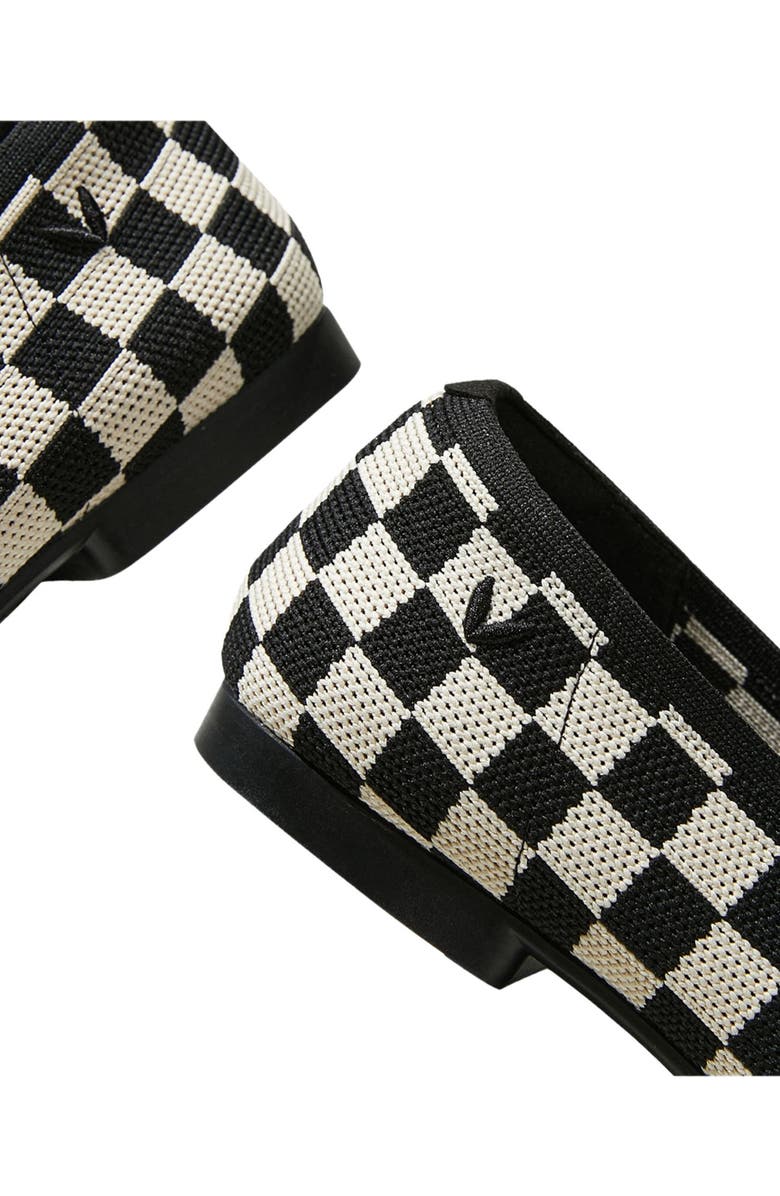 VIVAIA Square-Toe V-Cut Flats, Alternate, color, Checker