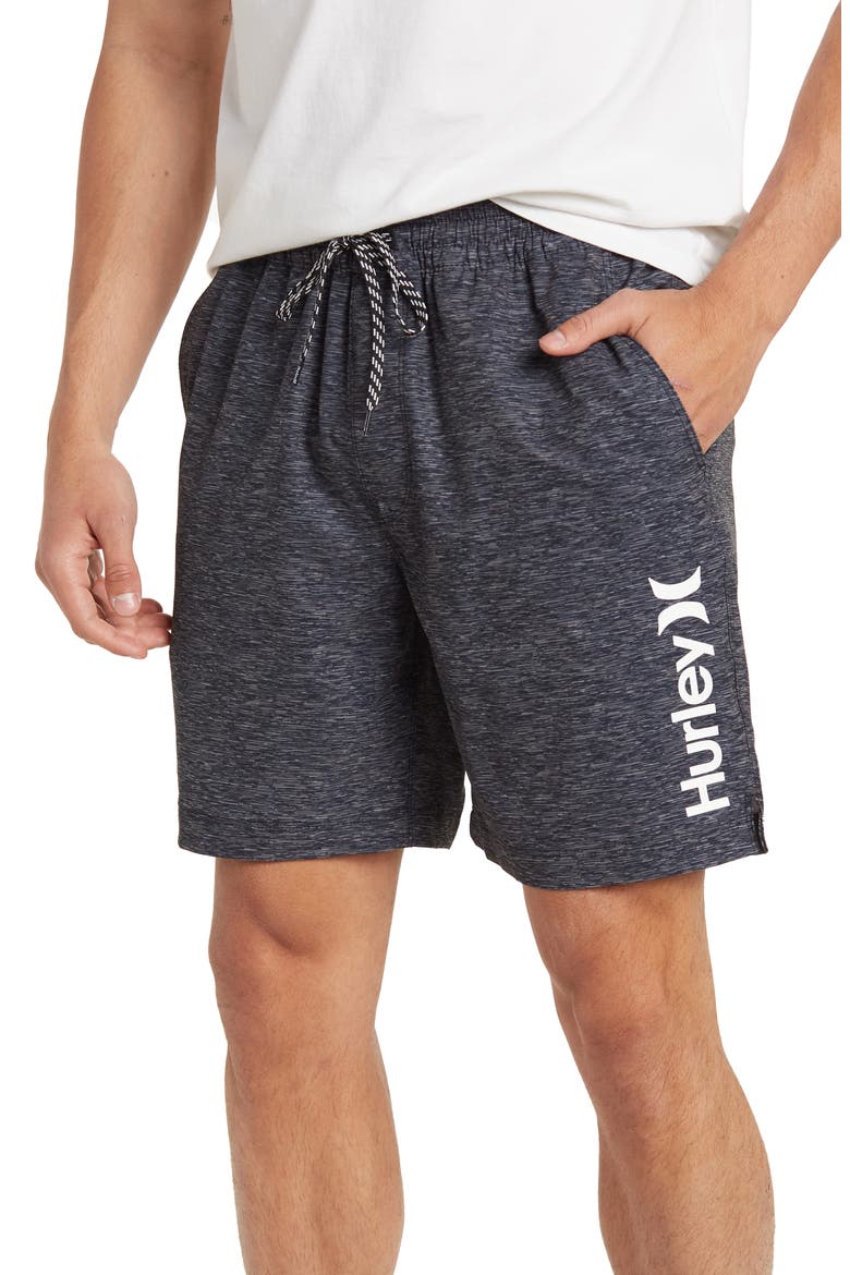 Static Volley Swim Shorts, Main, color, BLACK