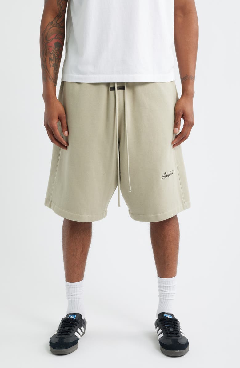 Fear of God Essentials Fleece Basketball Shorts, Main, color, Abbey Stone/ Abbey Stone