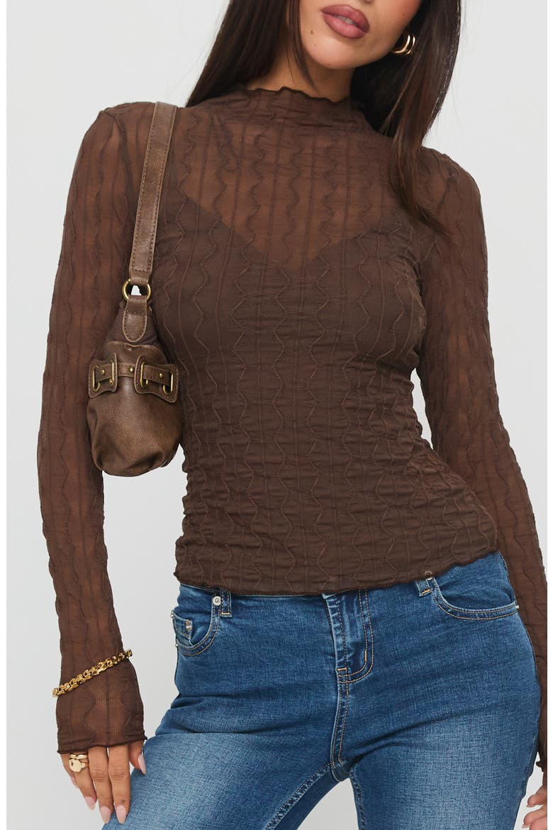 Fabiana Texture Layering Top, Main, color, BROWN