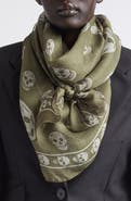 McQueen Skull Print Silk Scarf