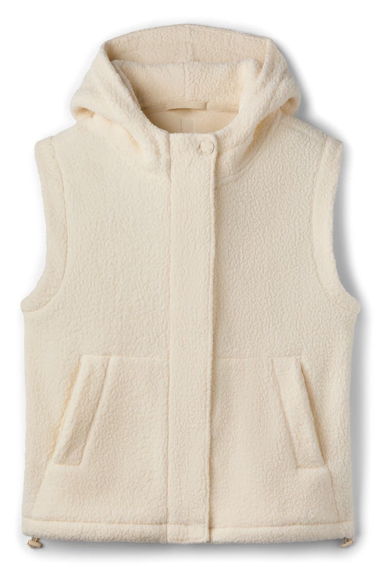 Aloft Fleece Hooded Vest, Alternate, color, IVORY
