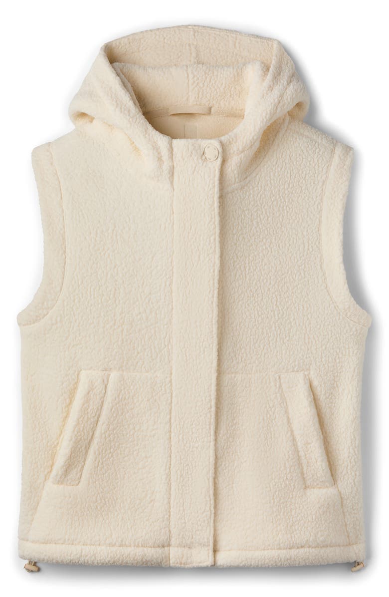 Rhone Aloft Fleece Hooded Vest, Alternate, color, Ivory