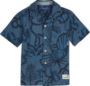 Scotch & Soda Kids' Floral Cotton Chambray Camp Shirt