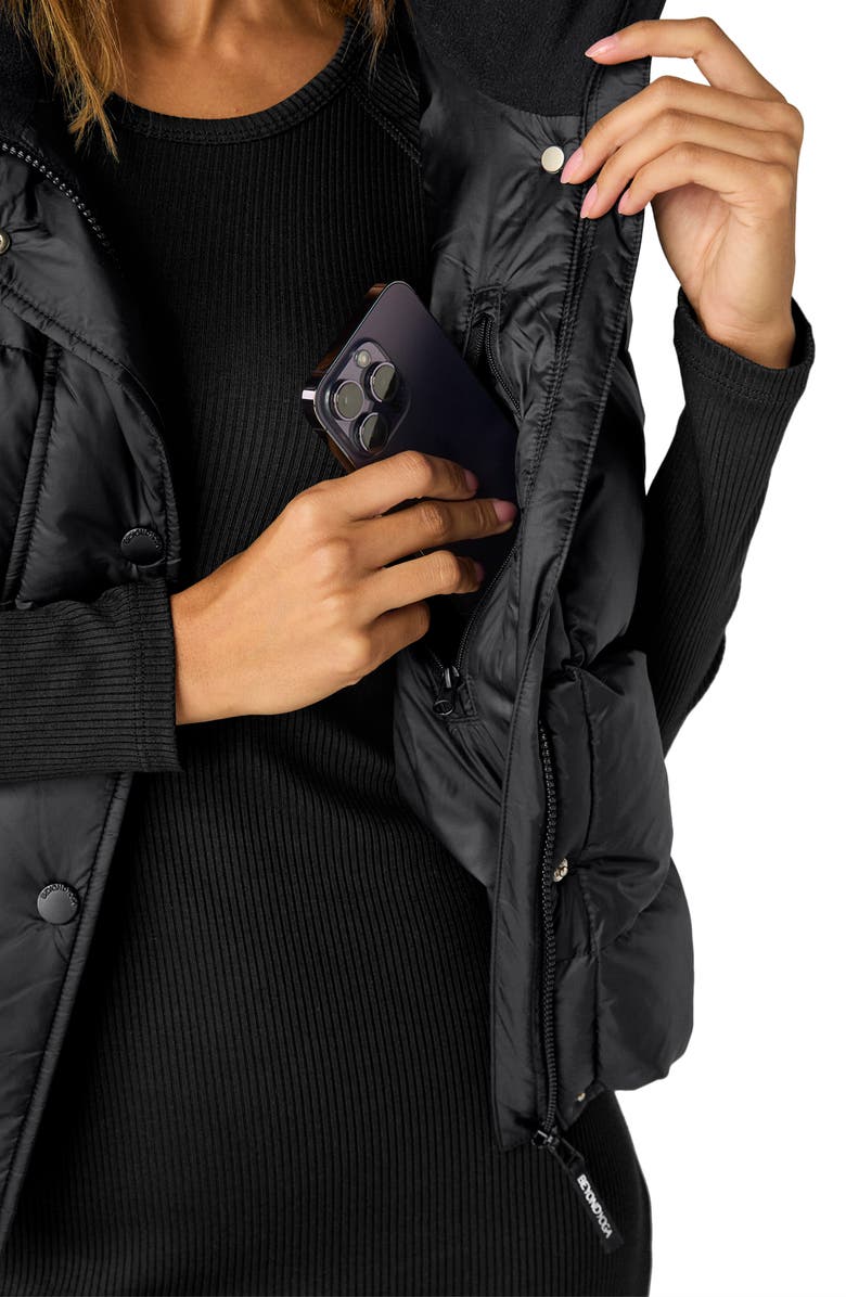 Beyond Yoga Big Cozy Puffer Vest, Alternate, color, Black