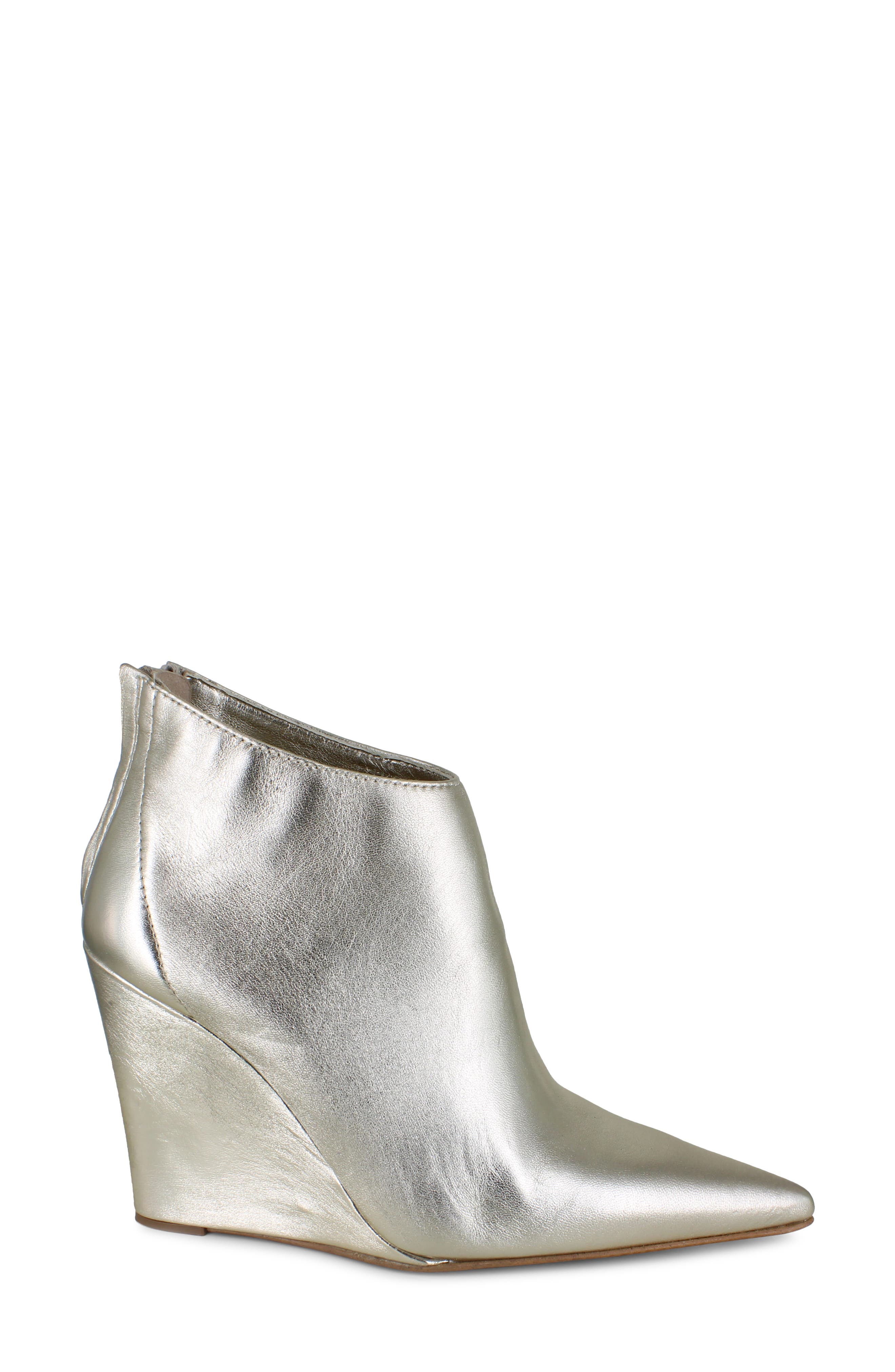 ZIGI Elina Pointed Toe Bootie, Alternate, color, Gold Leather