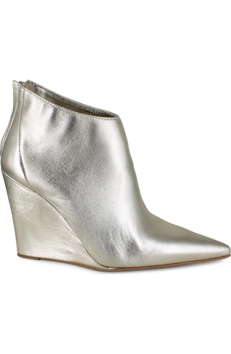 ZIGI Elina Pointed Toe Bootie, Alternate, color, Gold Leather