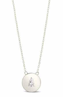Sterling Forever Cassie Cubic Zirconia Circle Pendant Necklace