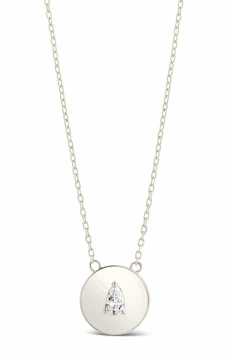 Sterling Forever Cassie Cubic Zirconia Circle Pendant Necklace
