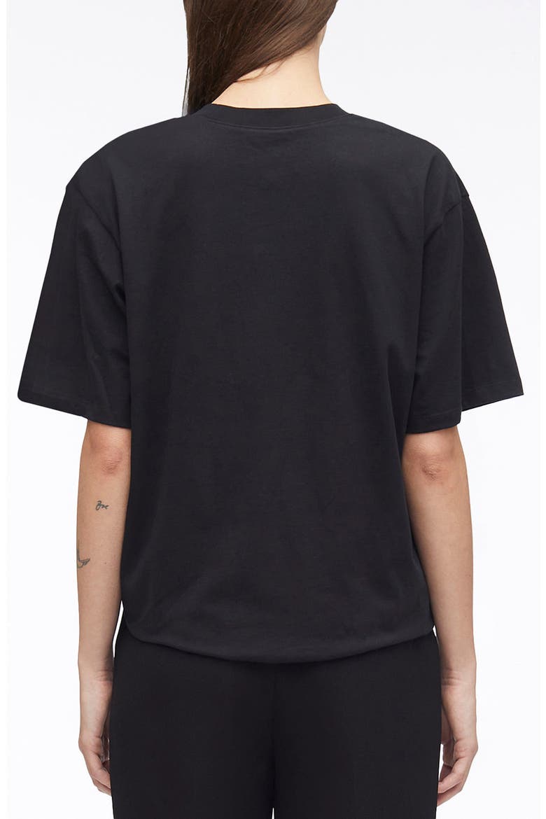 Draped Cotton Jersey T-Shirt, Alternate, color, BLACK