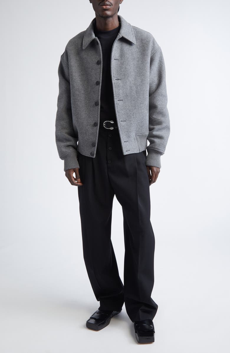 Jacquemus Le Feltro Bomber Jacket, Alternate, color, Grey
