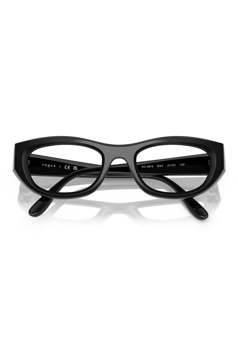 49mm Oval Optical Glasses, Alternate, color, BLACK