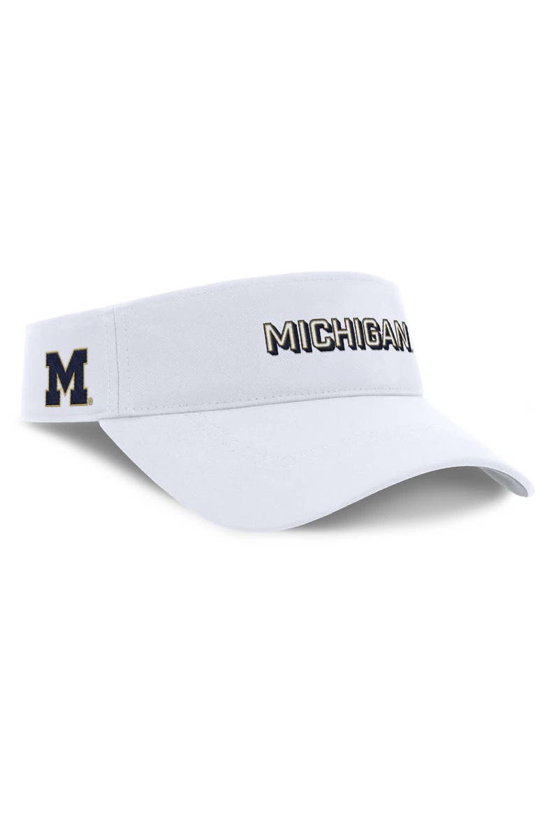 Men's Jordan Brand White Michigan Wolverines 2025 On-Field Gameday Performance Ace Adjustable Visor, Alternate, color, White