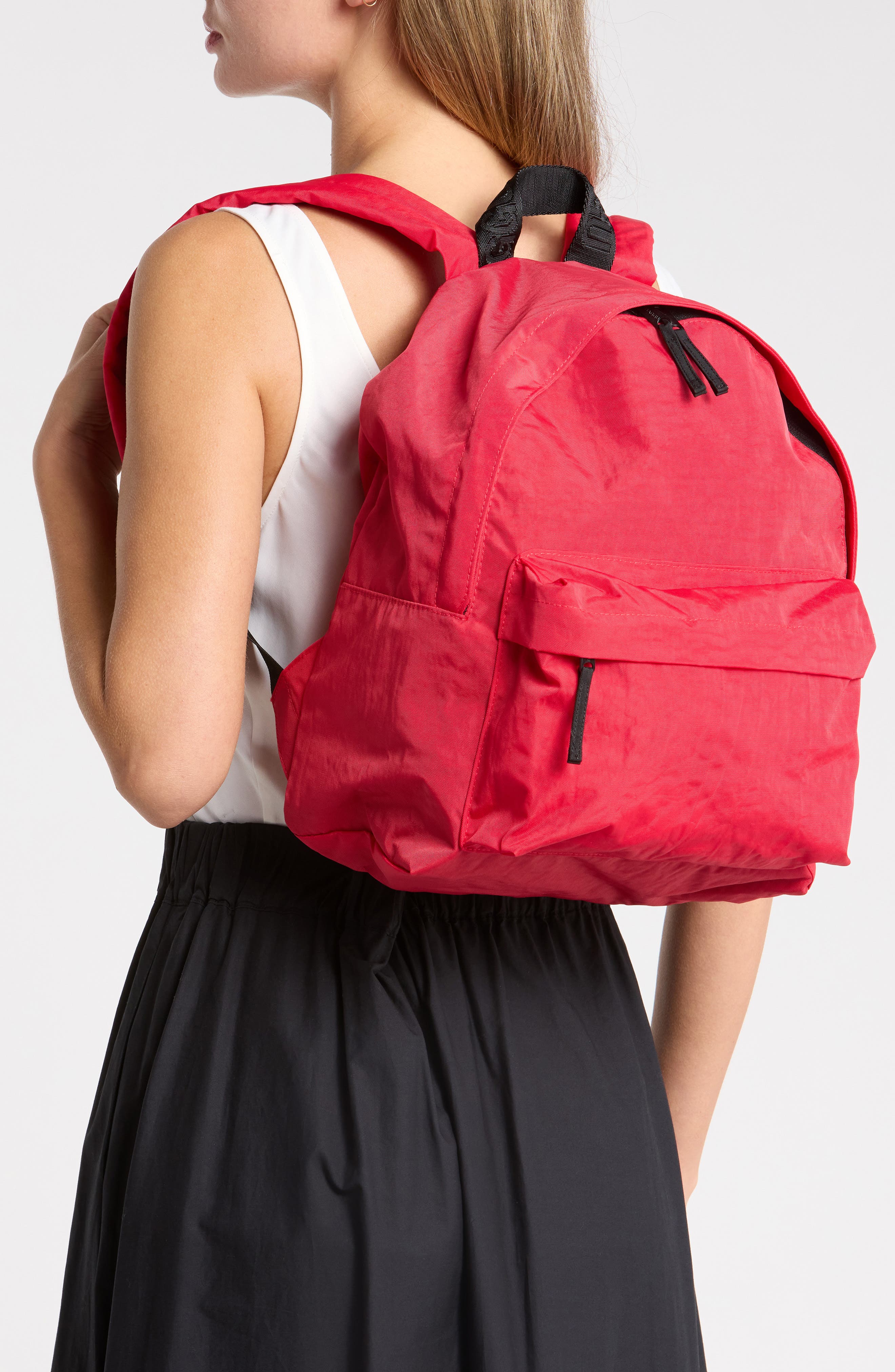 Medium Nylon Backpack, Alternate, color, CANDY APPLE