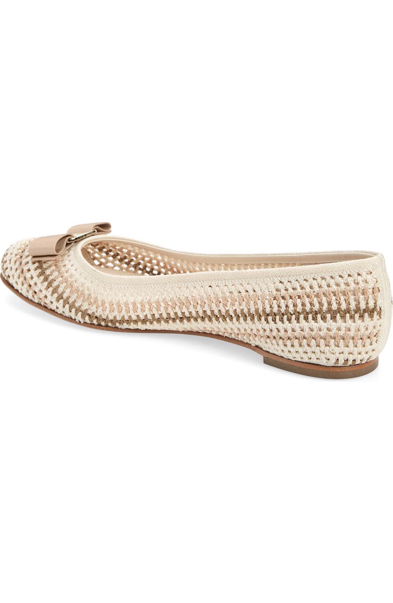 FERRAGAMO Varina Bow Crochet Flat, Alternate, color,