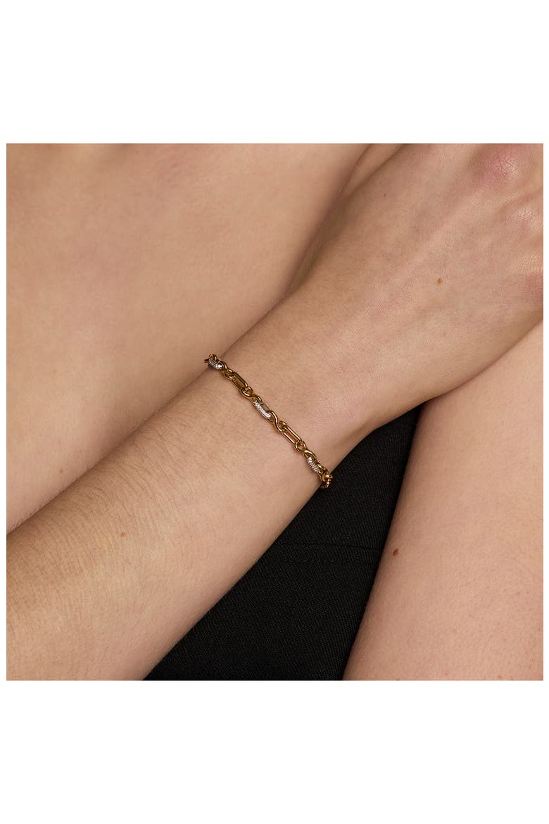 Pav Link Chain Bracelet, Alternate, color, GOLD