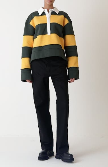 K.NGSLEY Gender Inclusive Riis Deco Long Sleeve Rugby Shirt