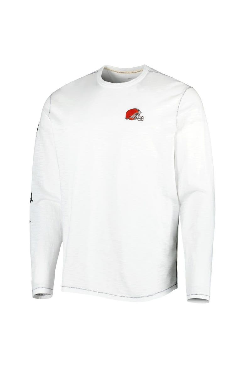 Men's Tommy Bahama White Cleveland Browns Laces Out Billboard Long Sleeve T-Shirt, Alternate, color, White