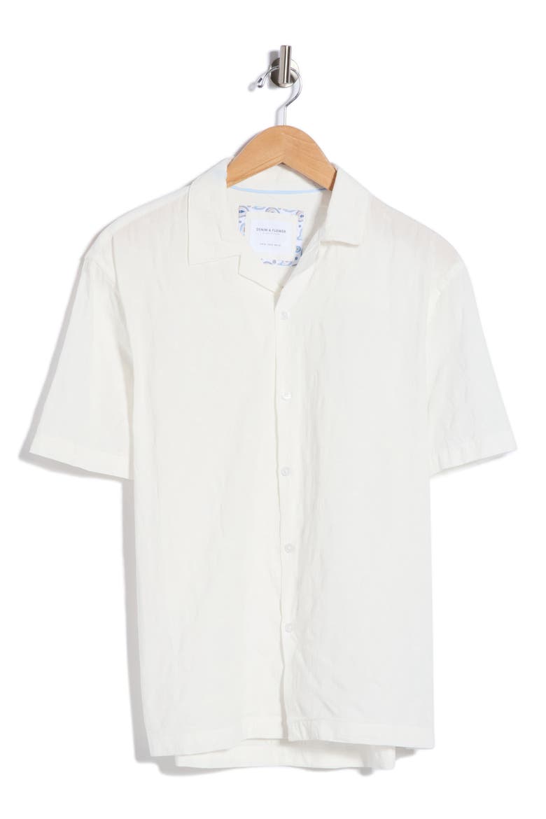 Embroidered Camp Shirt, Alternate, color, WHITE