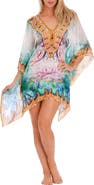 RANEES Filigree Print Poncho