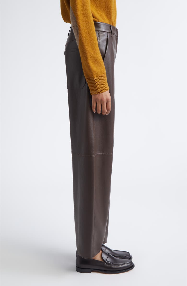 Max Mara Sospiro Faux Leather Pants, Alternate, color, Chocolate