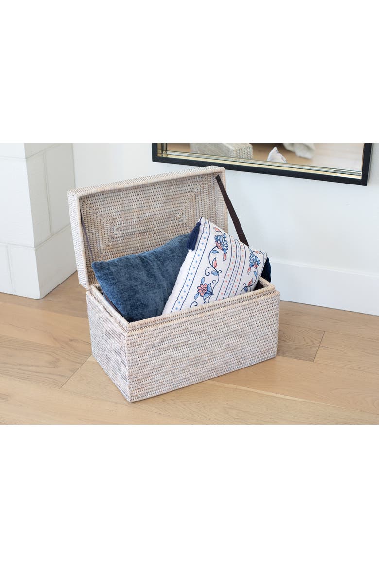Artifacts Rattan Rectangular Hinged Chest/Trunk, Alternate, color, White Wash