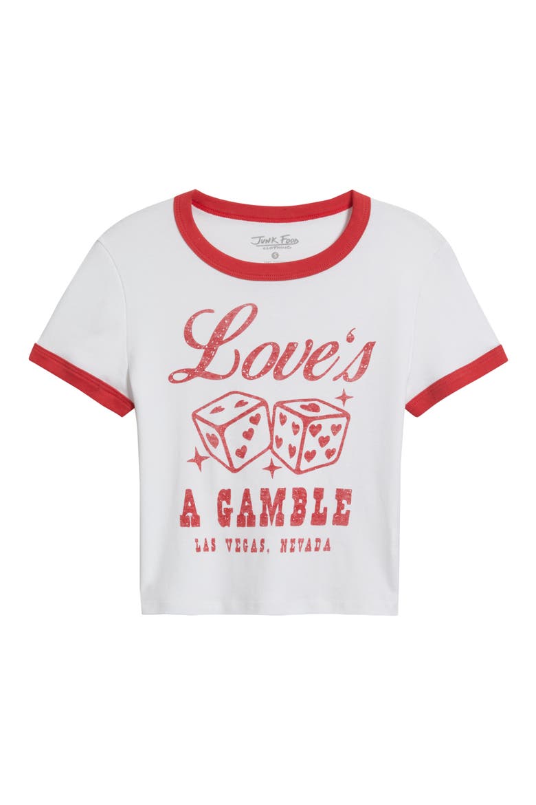 Love's a Gamble Crop Graphic T-Shirt, Alternate, color, RED/ WHITE