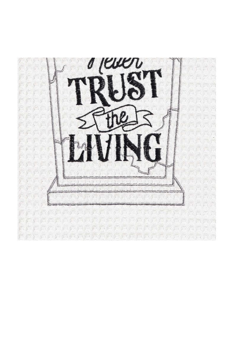 Never Trust The Living Headstone Towel, Alternate, color, Black