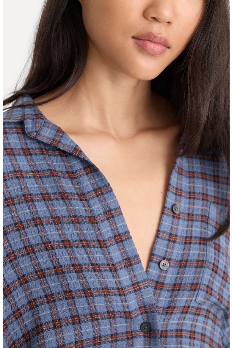 The Crinkle Easy Plaid Shirt, Alternate, color, BLUE PLAID