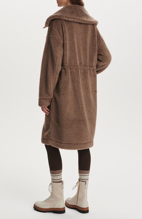 Varley Logan Longline Sherpa Fleece Coat Jacket In Burgundy