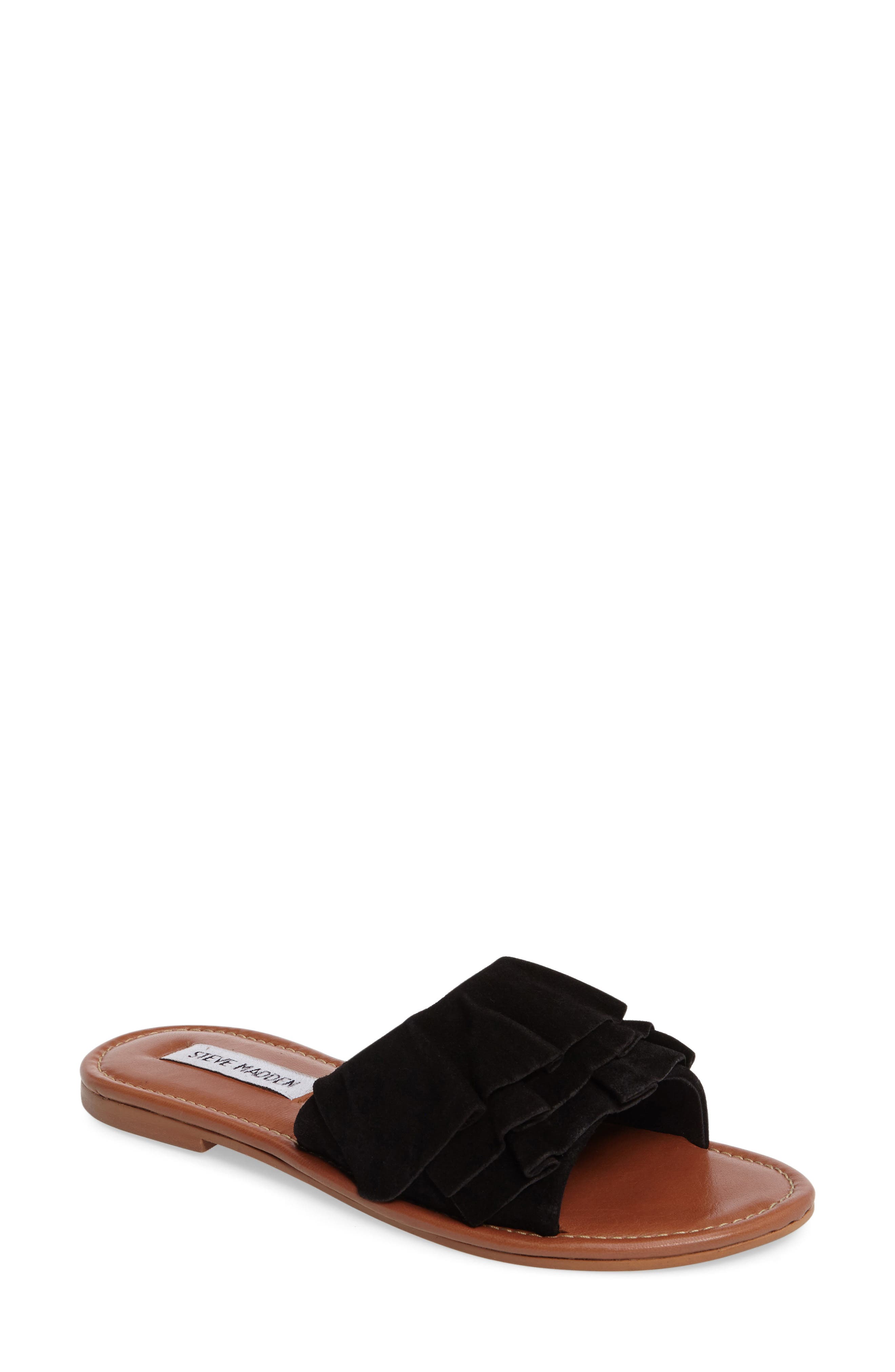 Getdown Sandal, Main, color, BLACK SUEDE
