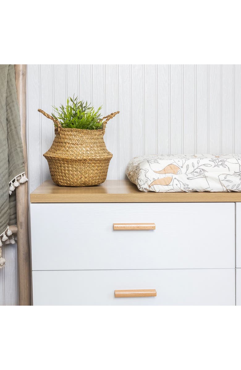 CRANE BABY Quilted Changing Pad Cover, Alternate, color, White/ Grey