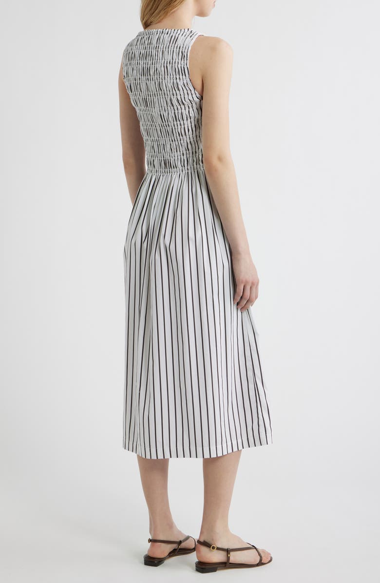 Madewell The Melody Smocked Sleeveless Midi Dress, Alternate, color, White