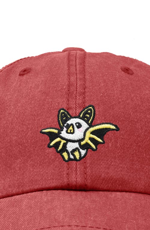 Dalix Honduran Bat Embroidered Dad Hat In Washed Red