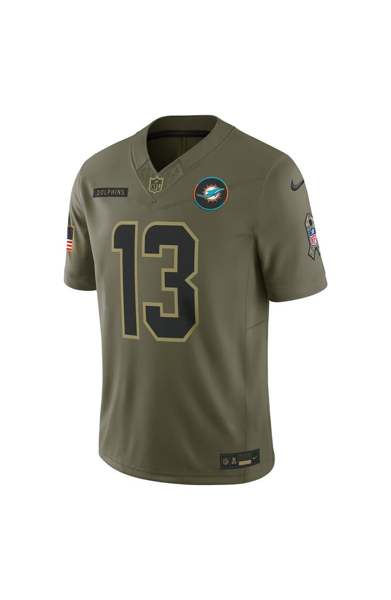 Nike Men's Nike Dan Marino Olive Miami Dolphins 2025 Salute to Service Retired Limited Jersey, Alternate, color, Olive