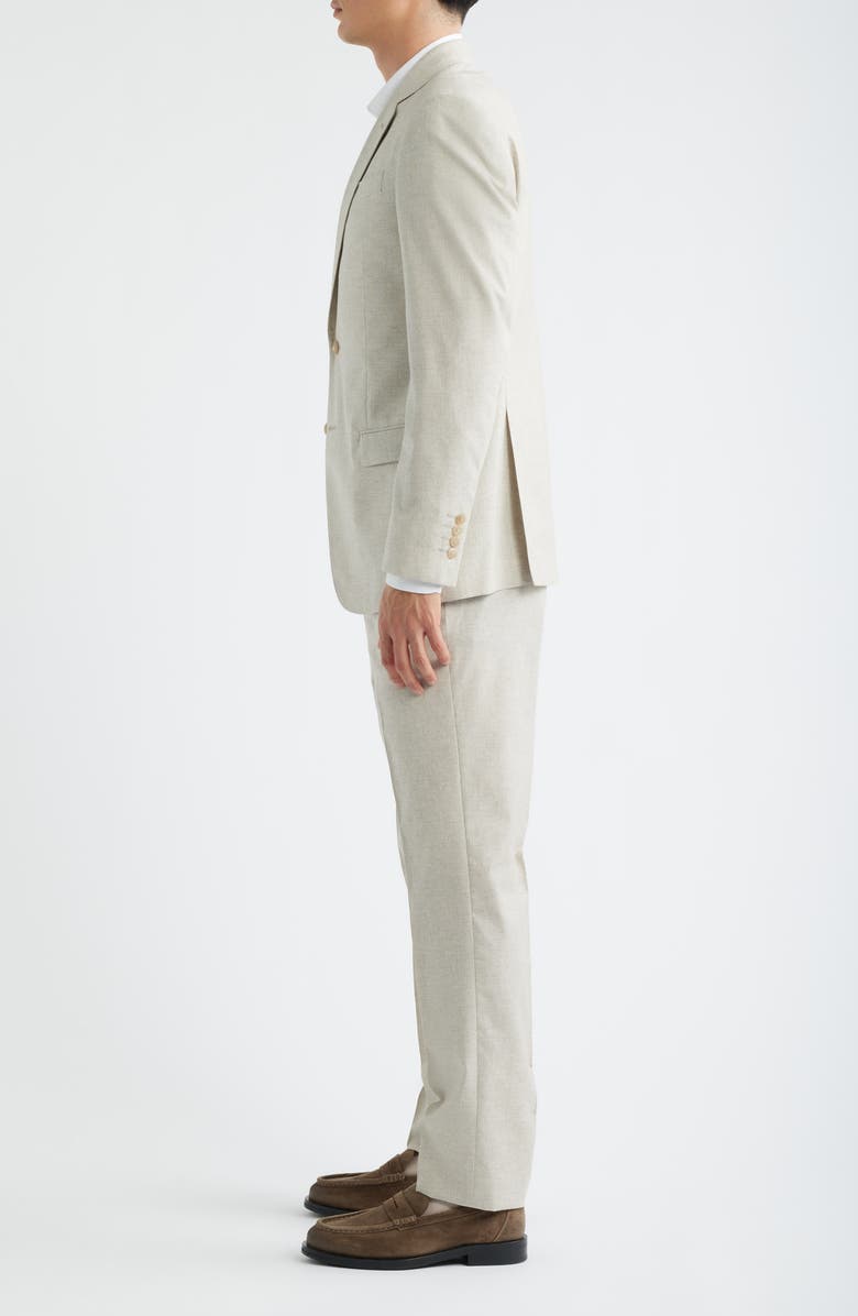 Emporio Armani Tan Mélange Wool & Cotton Blend Suit, Alternate, color, Solid Medium Beige