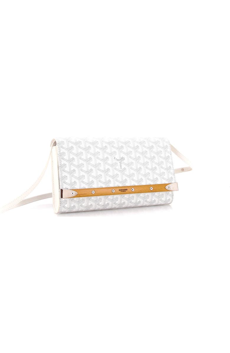 Pre-Owned Goyard Monte Carlo Clutch with Strap Coated Canvas PM, Alternate, color, White