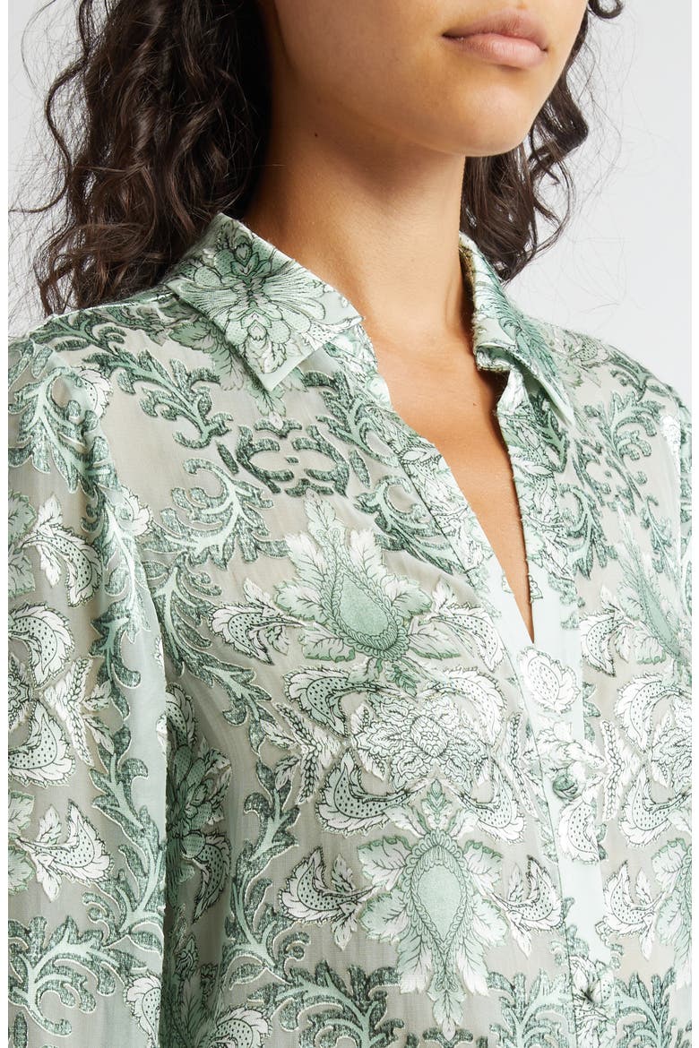 Eloise Button-Up Shirt, Alternate, color, VANITY PISTACHIO