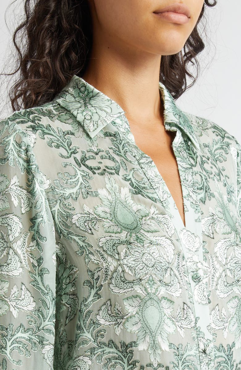 Alice + Olivia Eloise Button-Up Shirt, Alternate, color,