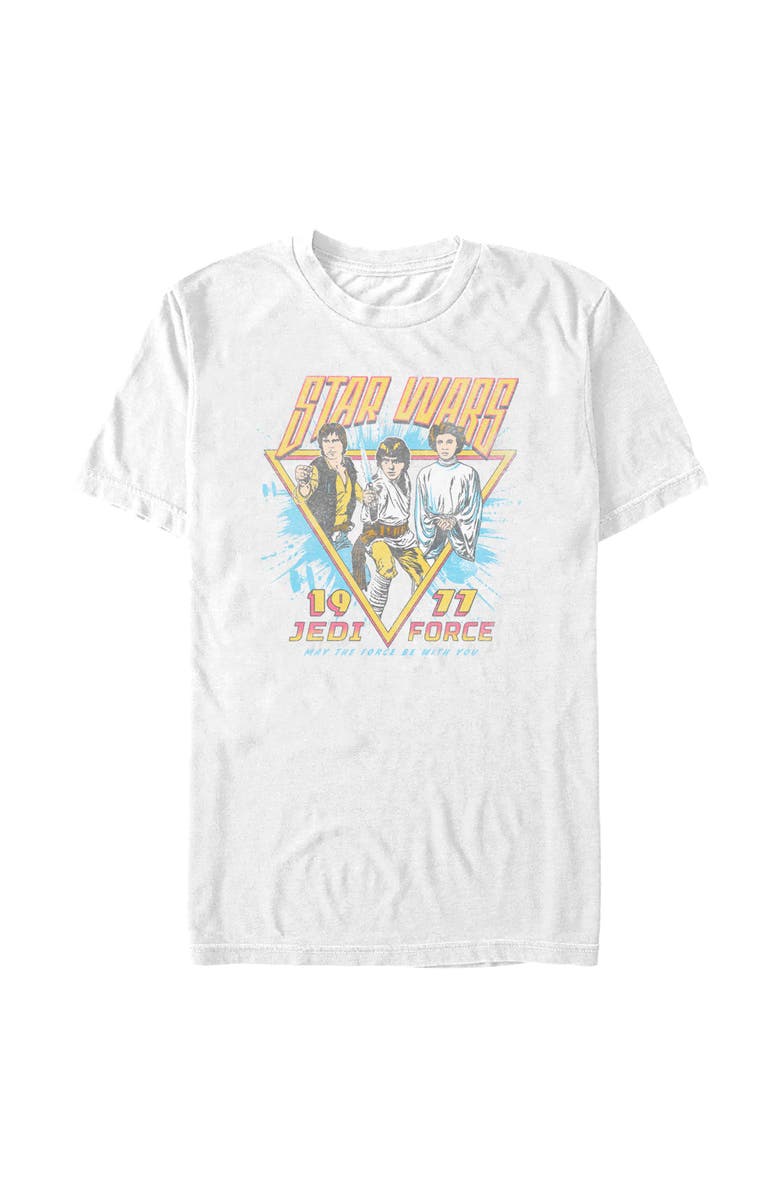 Star Wars Men's Star Wars Classic Trio 1977  Graphic T-Shirt, Alternate, color, White