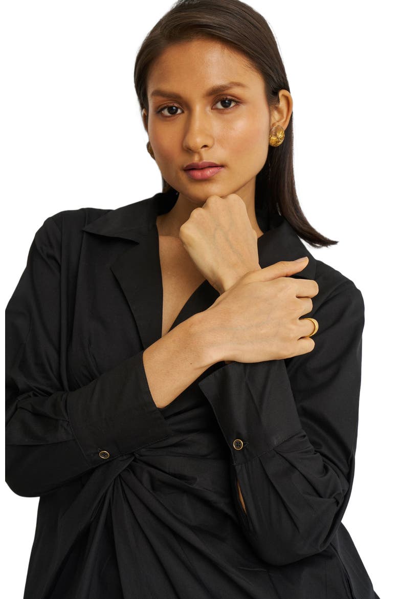 Front Twist Dress, Alternate, color, Solid Black