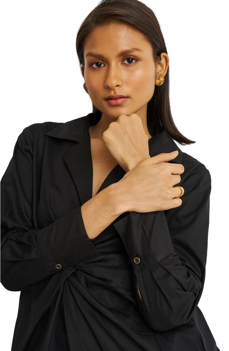 Reistor Front Twist Dress, Alternate, color, Solid Black