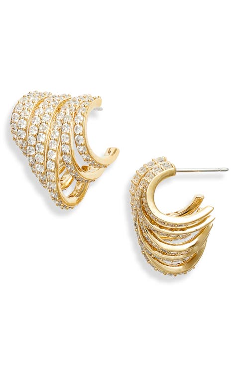 Multirow C-Hoop Earrings