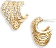 Nadri Multirow C-Hoop Earrings