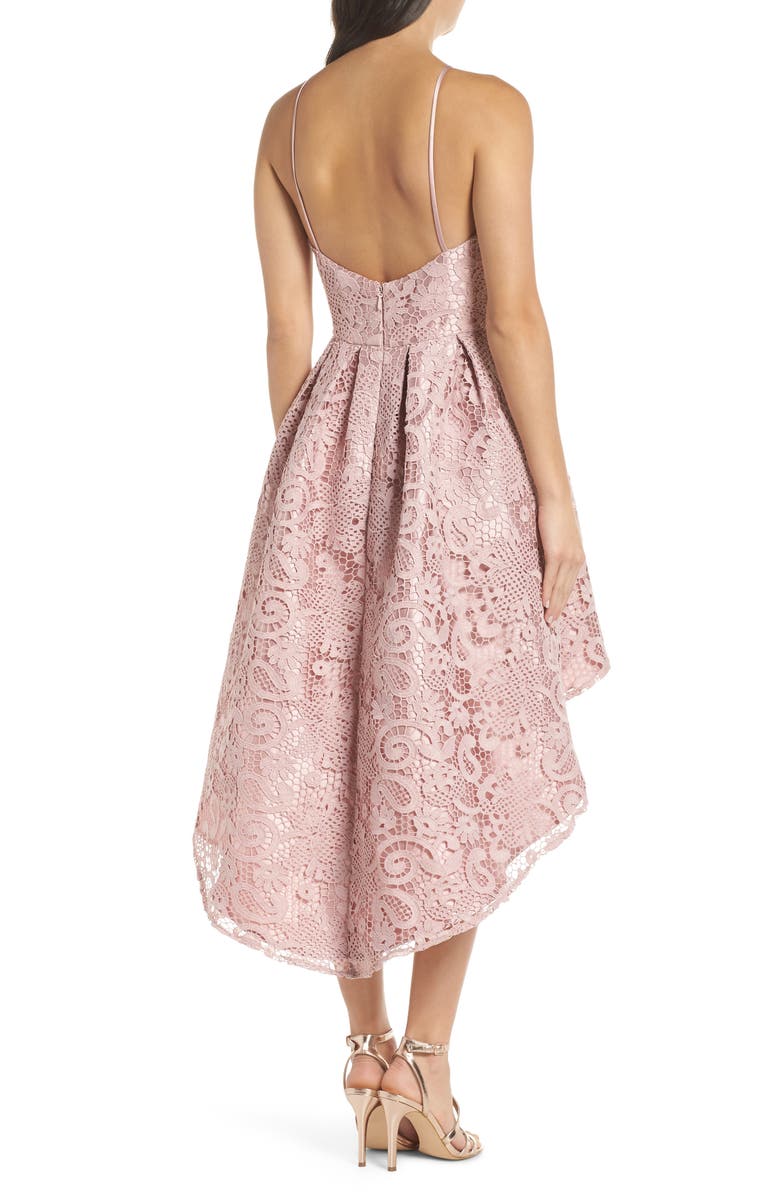 Chi Chi London Lace Dip High/Low Dress, Alternate, color, 
