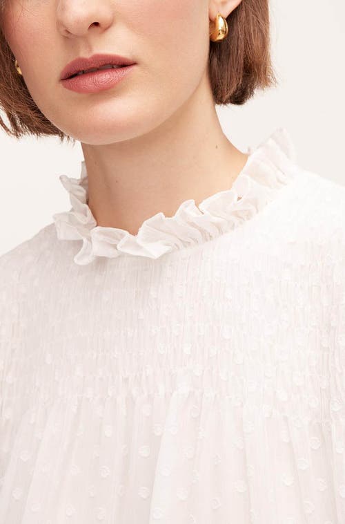 Rebecca Taylor Clip Dot Blouse In Snow